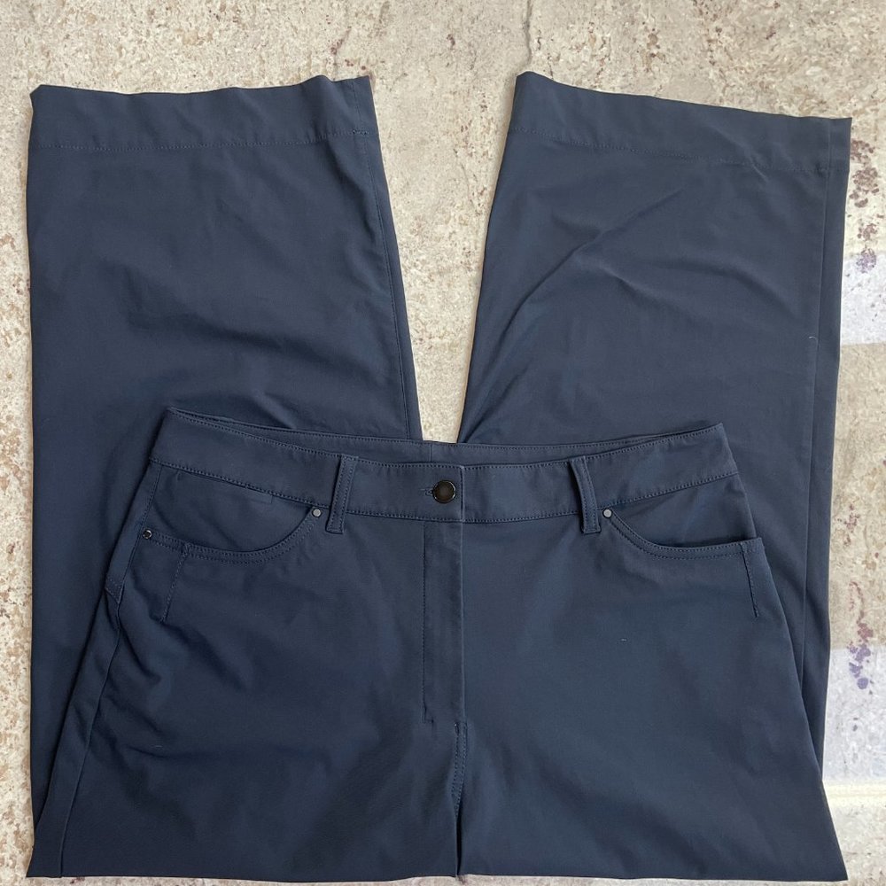 Lululemon City Sleek 5 Pocket Wide Leg Pant, Navy, Size 32